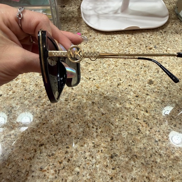 Michael Kors Black Frame Sunglasses with Gold Details - Picture 6 of 7